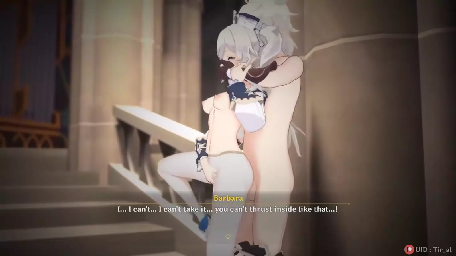 A character in a Hentai setting using a longsword inside for thrusting